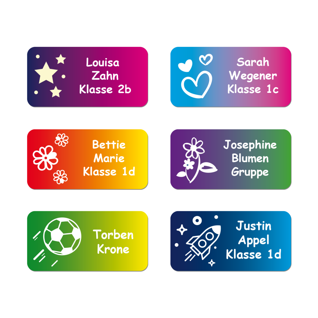 Namensaufkleber Kinder bis zu 3-zeilig 30x15mm 60 Stück | ETK-020